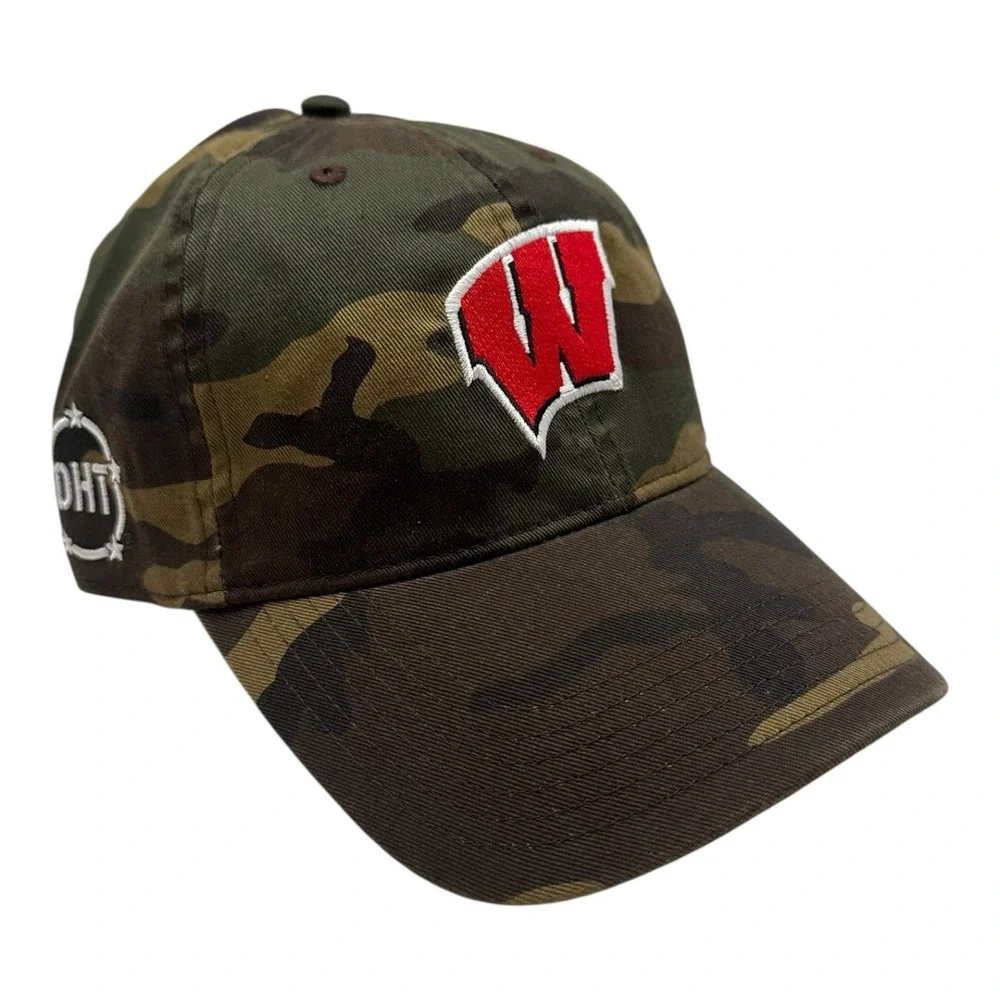 Captivating Wisconsin Badgers Hat Cap Camo Strapback Adjustable Baseball Dad OHT